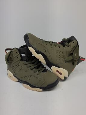 Jordan Air Jordan 6 Retro x Travis Scott Olive High Top Sneakers CN1084-200 Sz 7